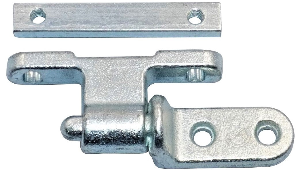 Metal latch and bracket on a white background