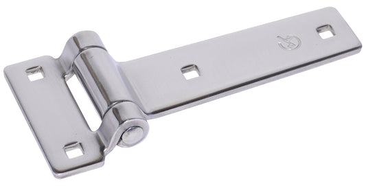 stainless steel door hinge on a white background
