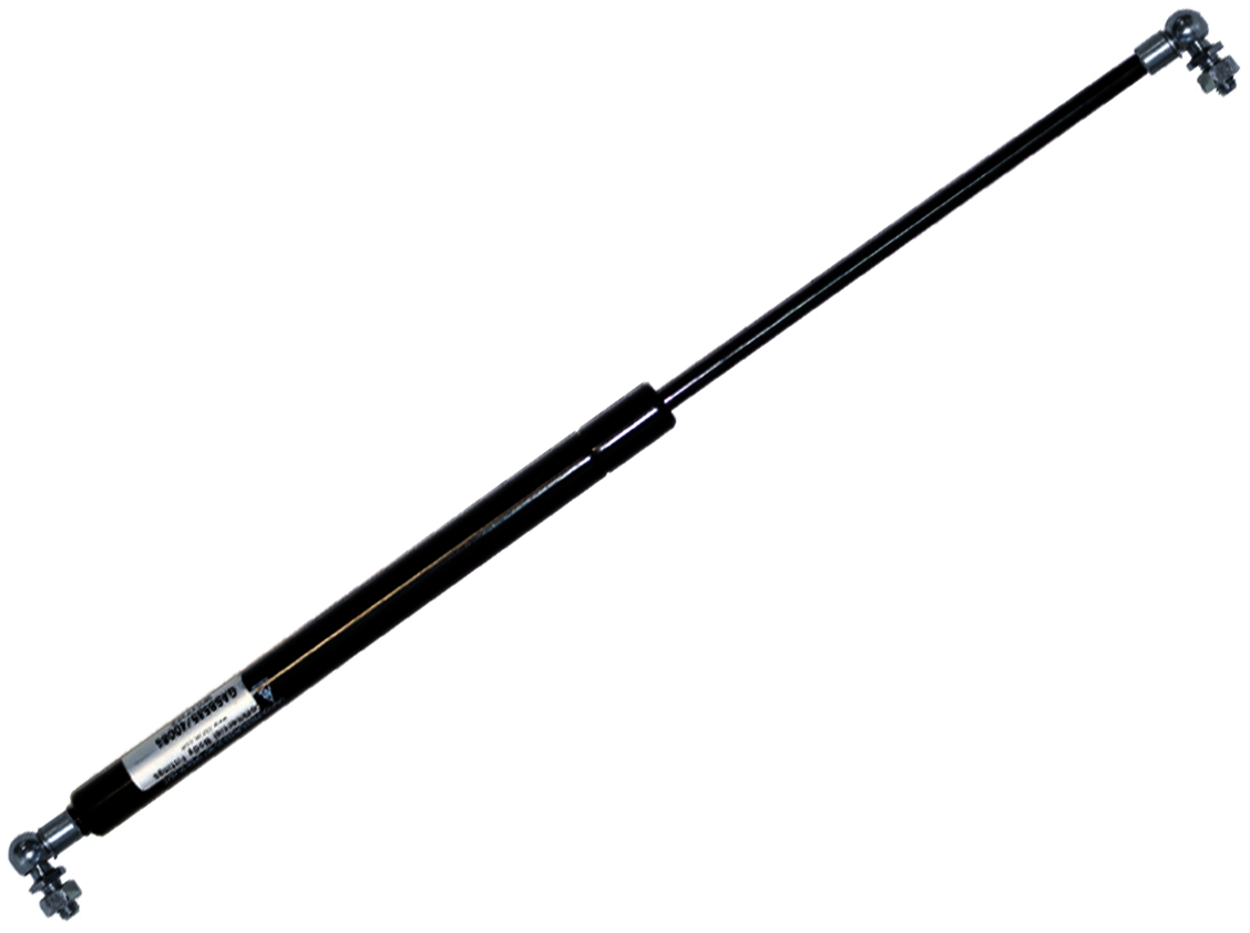 Black gas strut on a white background