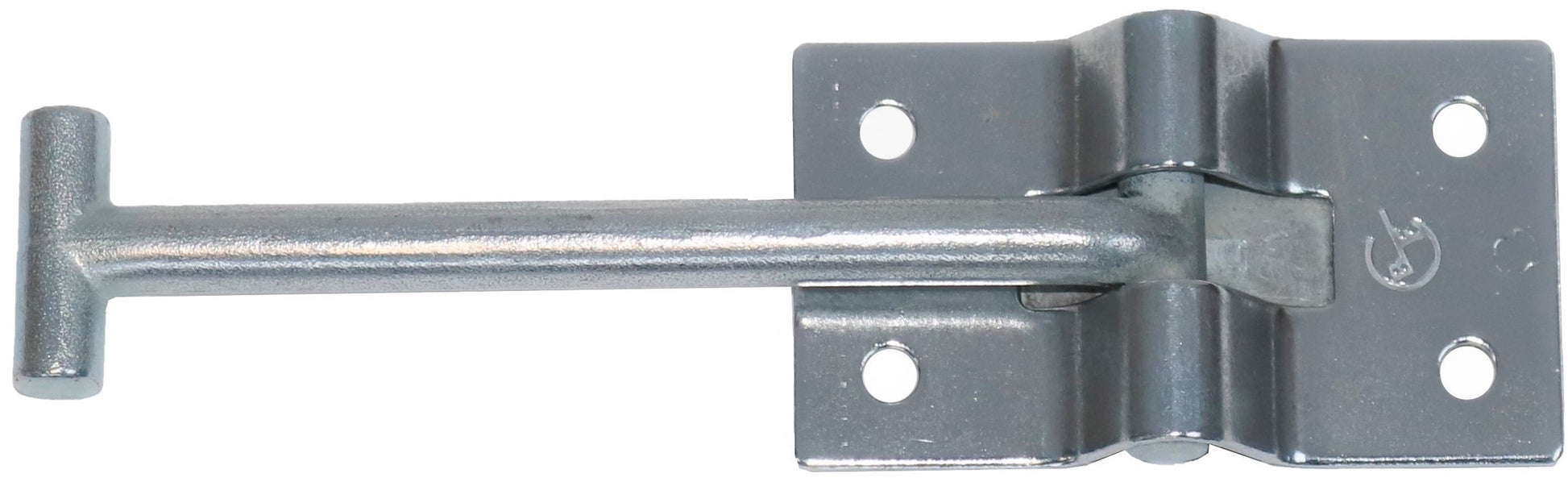 Metal hatch latch on a white background