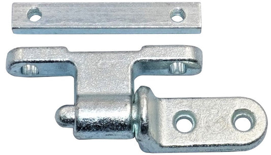 Metal latch and bracket on a white background