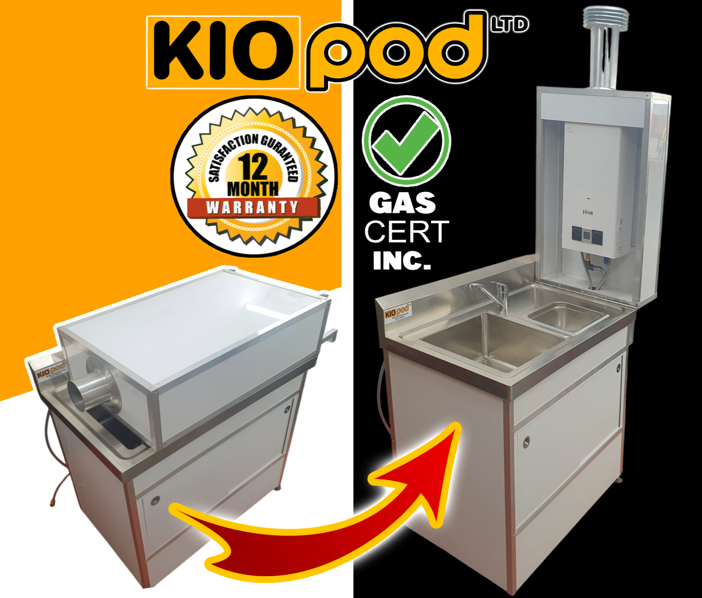Portable Hot Water Sink - Pop Up Double