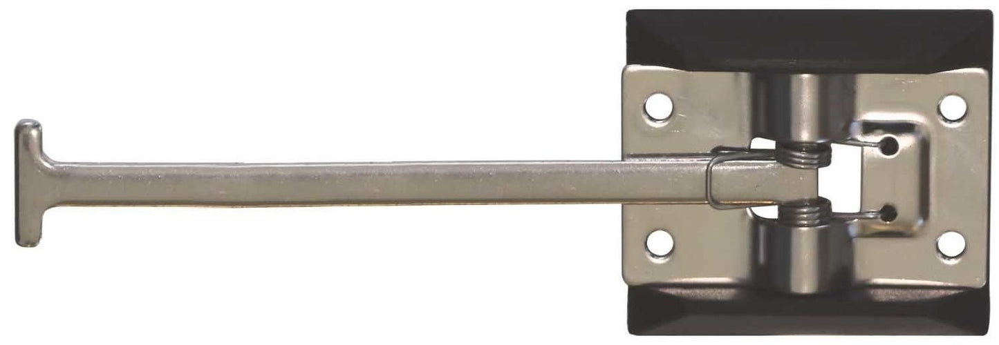 Metal door latch on a white background