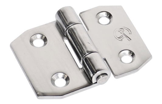 Metallic hinge on a white background